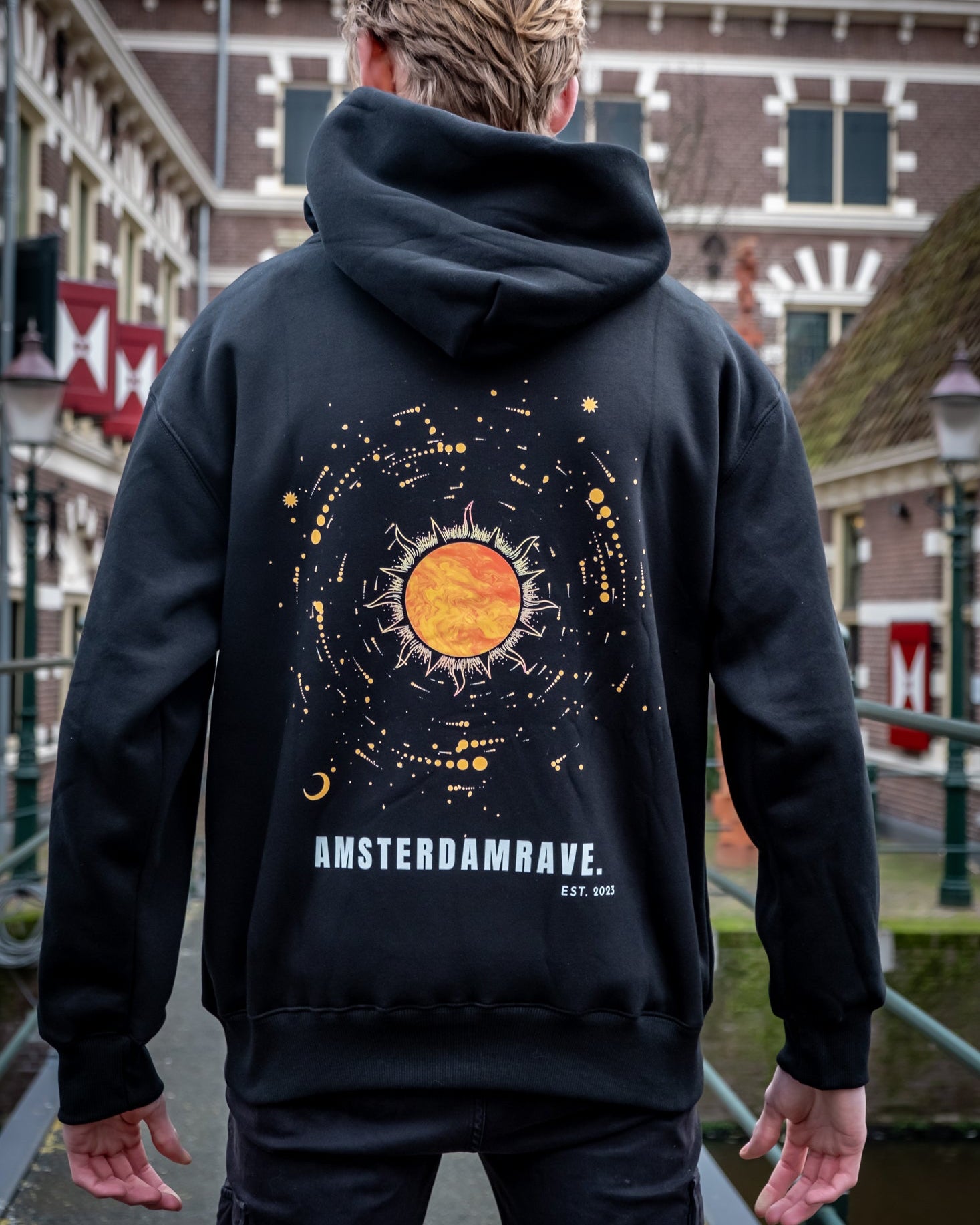 AmsterdamRave Solar Hoodie Black AmsterdamRave